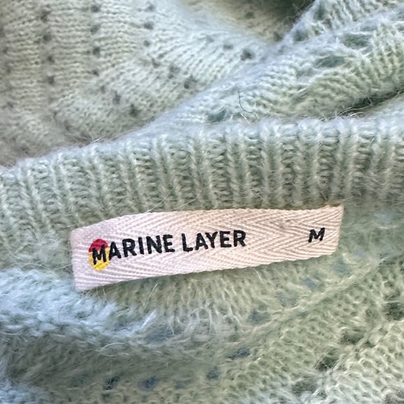 Light Green Women's Sweater Marine Layer (Sezane look) - Picture 6 of 7